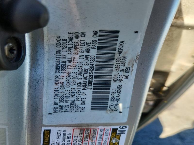 Продаж на аукціоні авто 2004 Toyota Corolla, vin: JTDBR32E542047320, номер лоту: 62721396