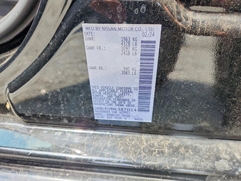 Продажа на аукционе авто 2024 Nissan Altima, vin: 1N4BL4CV8RN387014, номер лота: 60989986
