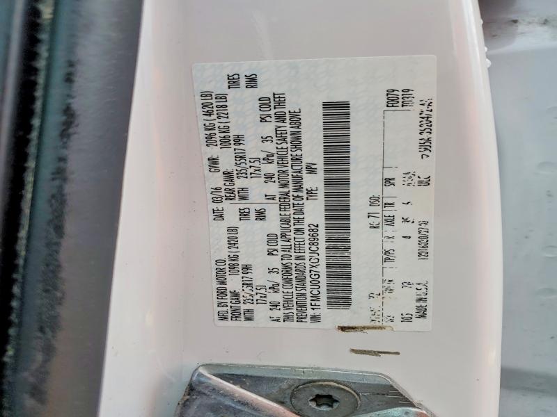 2016 Ford Escape მანქანა იყიდება აუქციონზე, vin: 1FMCU0G7XGUC89682, აუქციონის ნომერი: 60593716