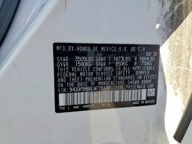Продажа на аукционе авто 2020 Honda Fit, vin: 3HGGK5H66LM715110, номер лота: 62483346