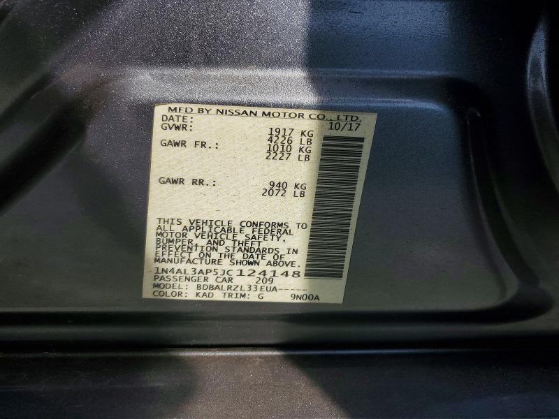 Продаж на аукціоні авто 2018 Nissan Altima, vin: 1N4AL3AP5JC124148, номер лоту: 58848596