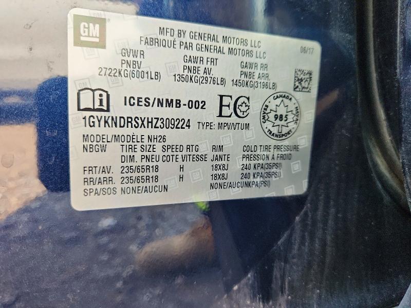 Продажа на аукционе авто 2017 Cadillac Xt5, vin: 1GYKNDRSXHZ309224, номер лота: 62048666