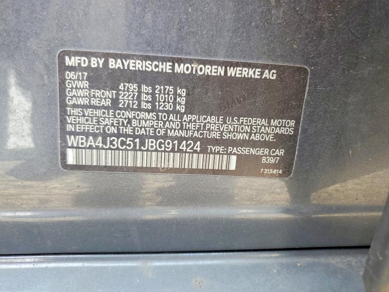 Aukcja sprzedaży 2018 Bmw 430xi, vin: WBA4J3C51JBG91424, numer aukcji: 61166426