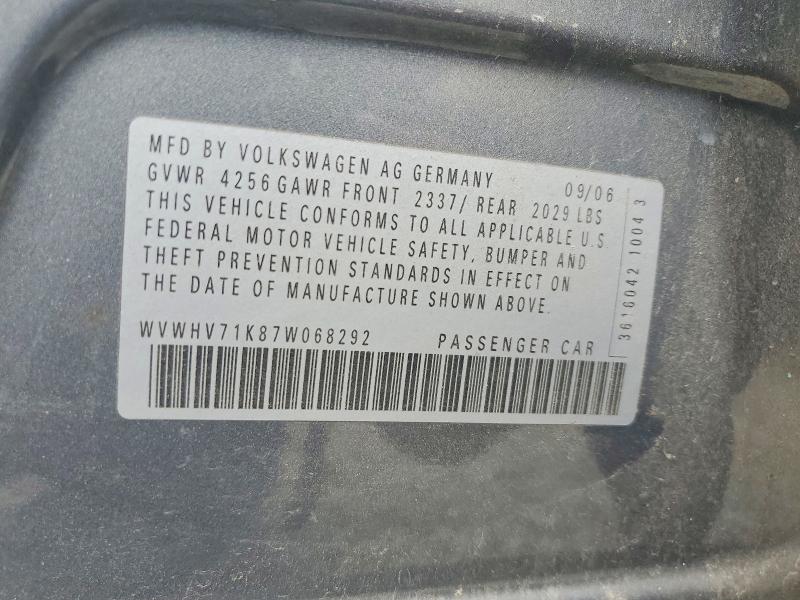 60997386 :رقم المزاد ، WVWHV71K87W068292 vin ، 2007 Volkswagen New Gti مزاد بيع
