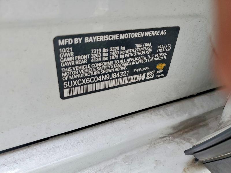 Продажа на аукционе авто 2022 Bmw X7, vin: 5UXCX6C04N9J84321, номер лота: 62599416