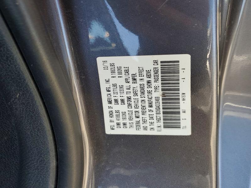 Продажа на аукционе авто 2016 Honda Accord, vin: 1HGCT1B38GA009469, номер лота: 62803766
