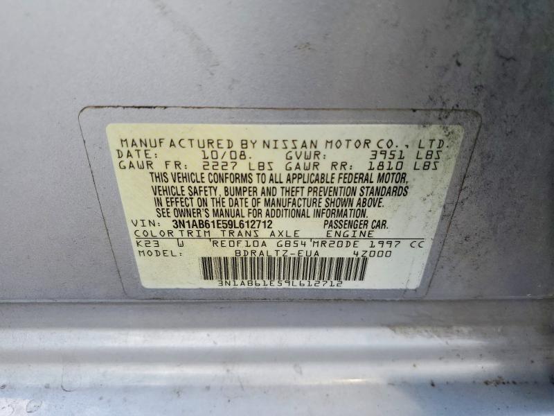 Продажа на аукционе авто 2009 Nissan Sentra, vin: 3N1AB61E59L612712, номер лота: 59919306