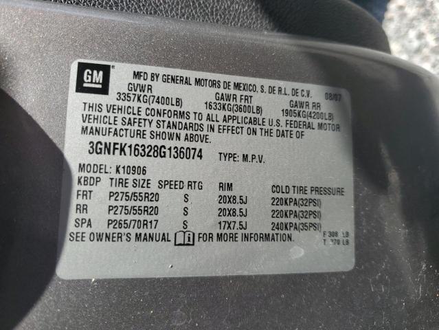 62338036 :رقم المزاد ، 3GNFK16328G136074 vin ، 2008 Chevrolet Suburban مزاد بيع