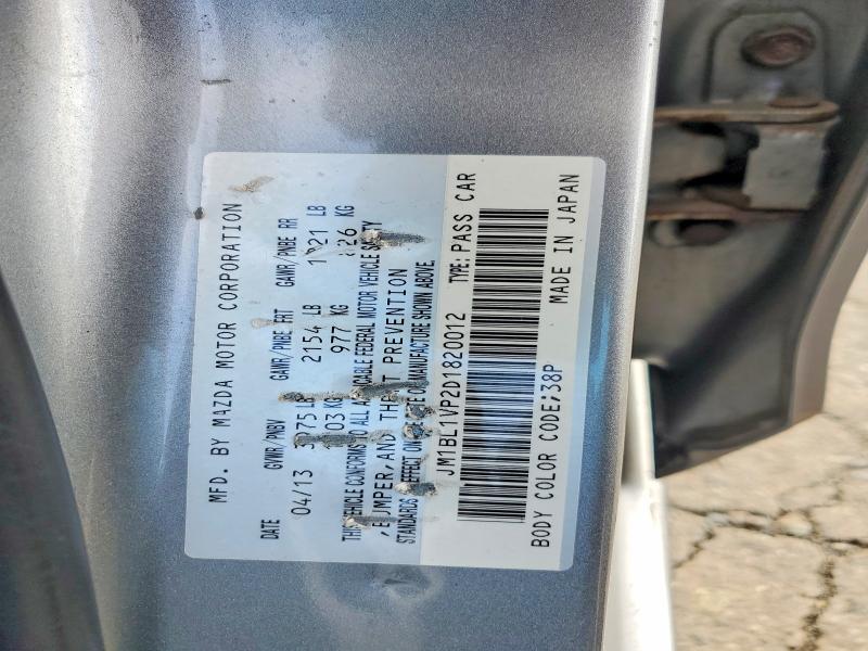 Продажа на аукционе авто 2013 Mazda 3, vin: JM1BL1VP2D1820012, номер лота: 62672626