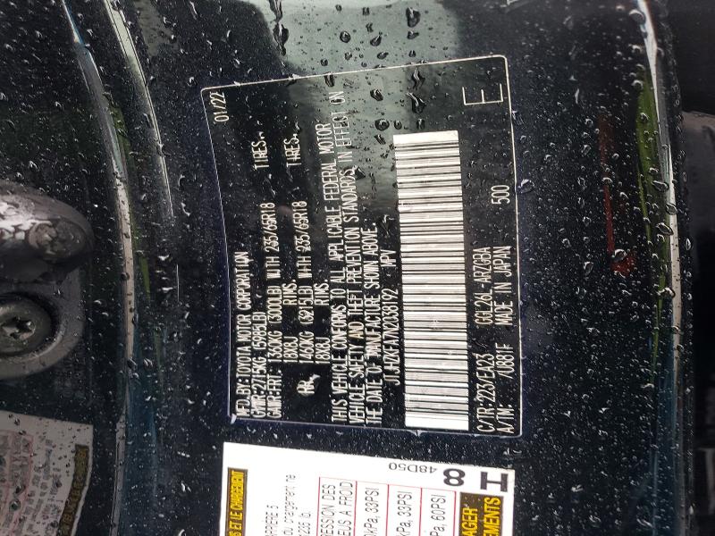 2022 Lexus Rx მანქანა იყიდება აუქციონზე, vin: JTJHZKFA7N2038192, აუქციონის ნომერი: 62391056