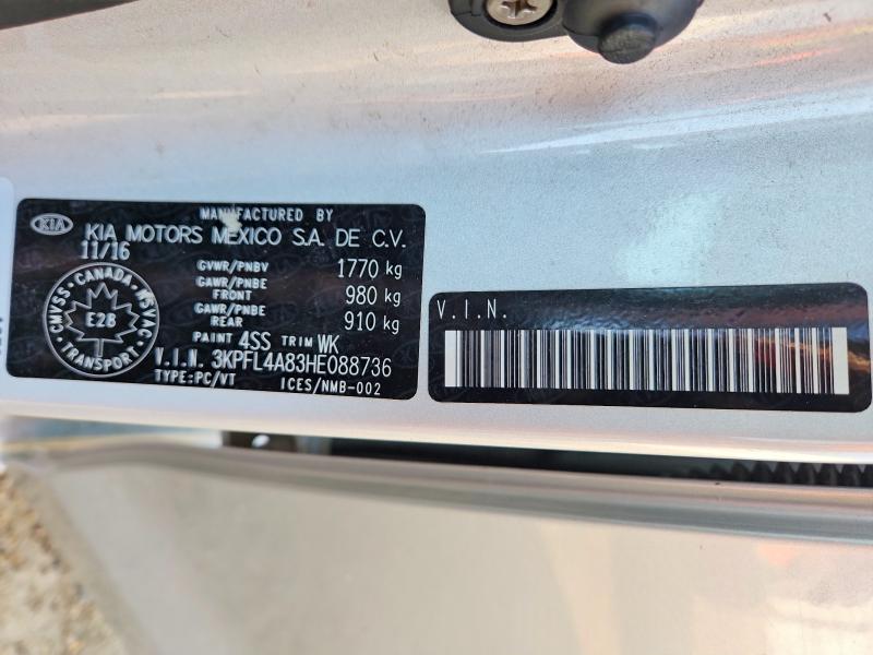 63153066 :رقم المزاد ، 3KPFL4A83HE088736 vin ، 2017 Kia Forte مزاد بيع