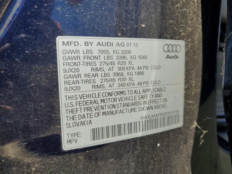 Продажа на аукционе авто 2013 Audi Q7, vin: WA1LMAFE8DD010794, номер лота: 61545366