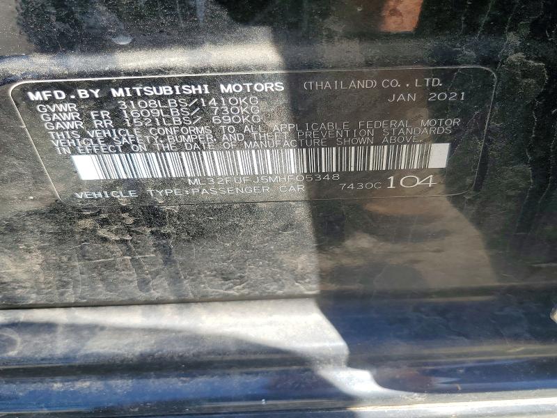 Aukcja sprzedaży 2021 Mitsubishi Mirage, vin: ML32FUFJ5MHF05348, numer aukcji: 60419706