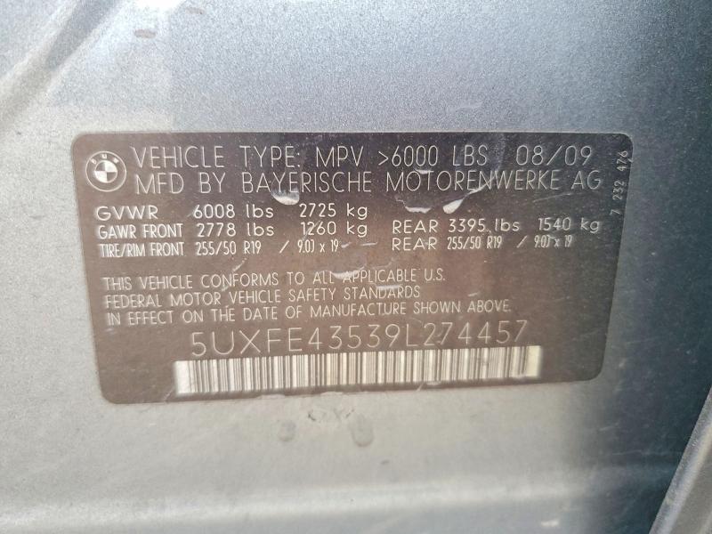 Продаж на аукціоні авто 2009 Bmw X5, vin: 5UXFE43539L274457, номер лоту: 61986406