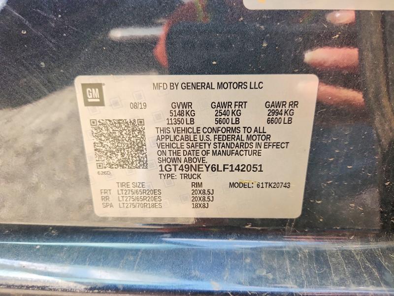 Продажа на аукционе авто 2020 Gmc Sierra, vin: 1GT49NEY6LF142051, номер лота: 62525016