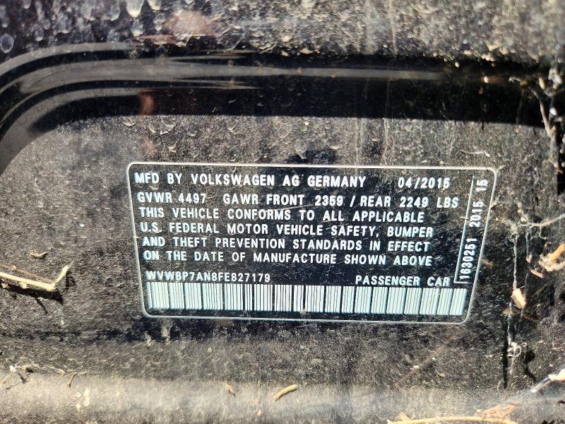Продажа на аукционе авто 2015 Volkswagen Cc, vin: WVWBP7AN8FE827179, номер лота: 61904416