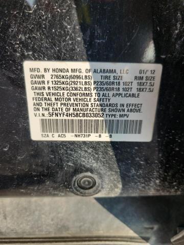 Продажа на аукционе авто 2012 Honda Pilot, vin: 5FNYF4H58CB033052, номер лота: 60490756