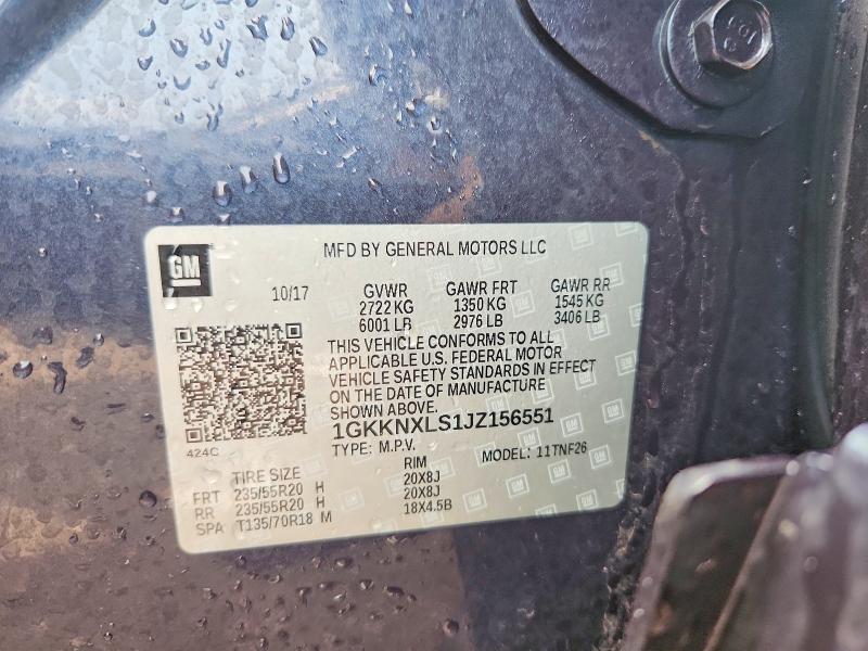 62328706 :رقم المزاد ، 1GKKNXLS1JZ156551 vin ، 2018 Gmc Acadia مزاد بيع