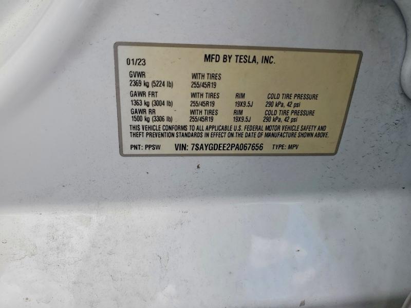 2023 Tesla Model Y მანქანა იყიდება აუქციონზე, vin: 7SAYGDEE2PA067656, აუქციონის ნომერი: 60229336
