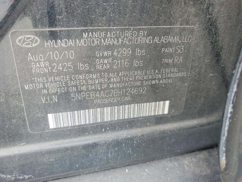 Продаж на аукціоні авто 2011 Hyundai Sonata, vin: 5NPEB4AC7BH124692, номер лоту: 62072646