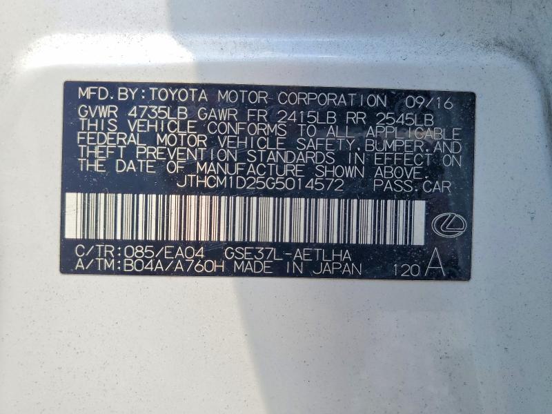Продажа на аукционе авто 2016 Lexus Is, vin: JTHCM1D25G5014572, номер лота: 59816566