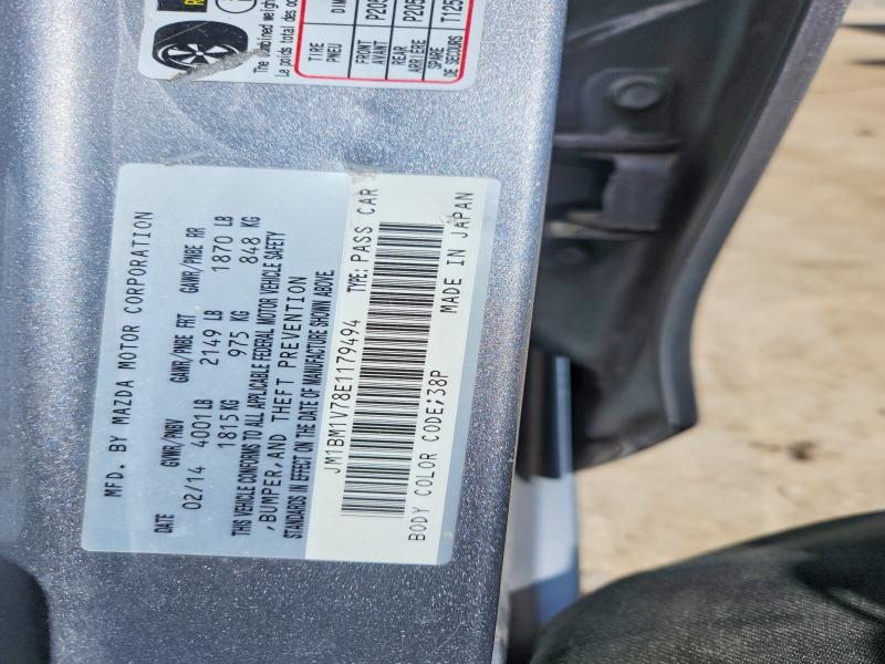 2014 Mazda 3 მანქანა იყიდება აუქციონზე, vin: JM1BM1V78E1179494, აუქციონის ნომერი: 59535056