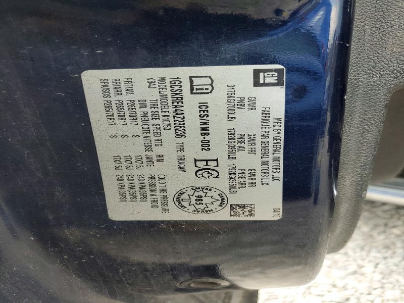 2010 Chevrolet Silverado მანქანა იყიდება აუქციონზე, vin: 1GCSKREA4AZ236236, აუქციონის ნომერი: 59794966