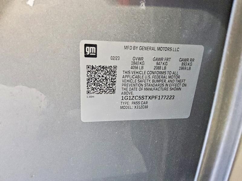 60197666 :رقم المزاد ، 1G1ZC5STXPF177223 vin ، 2023 Chevrolet Malibu مزاد بيع
