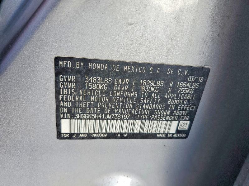2018 Honda Fit მანქანა იყიდება აუქციონზე, vin: 3HGGK5H41JM736197, აუქციონის ნომერი: 85792225