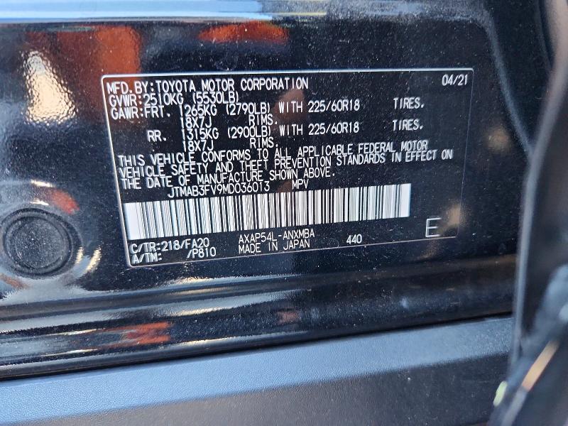 Aukcja sprzedaży 2021 Toyota Rav4 Prime, vin: JTMAB3FV9MD036013, numer aukcji: 59398836