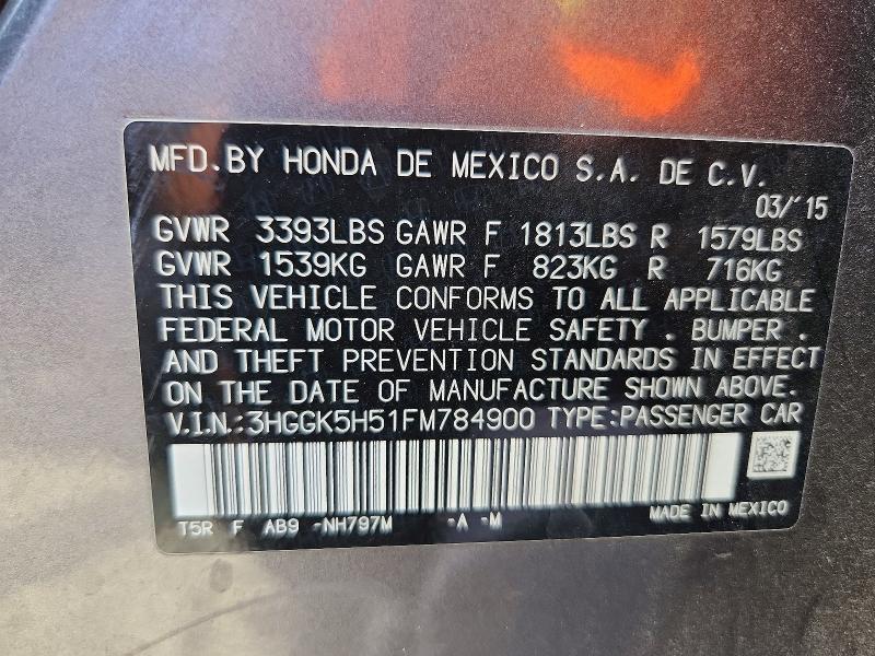 Продажа на аукционе авто 2015 Honda Fit, vin: 3HGGK5H51FM784900, номер лота: 61809006
