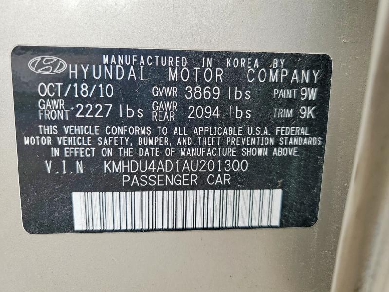Aukcja sprzedaży 2010 Hyundai Elantra, vin: KMHDU4AD1AU201300, numer aukcji: 61213906