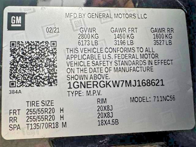 2021 Chevrolet Traverse მანქანა იყიდება აუქციონზე, vin: 1GNERGKW7MJ168621, აუქციონის ნომერი: 63350876