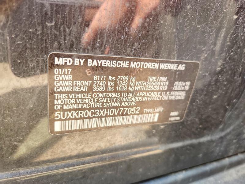 Aukcja sprzedaży 2017 Bmw X5, vin: 5UXKR0C3XH0V77052, numer aukcji: 59219496
