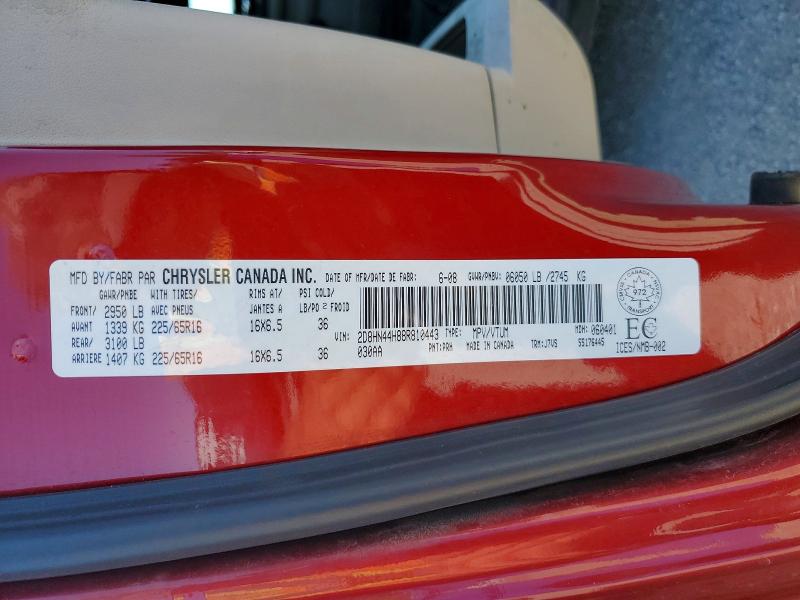 Auction sale of the 2008 Dodge Grand Caravan, vin: 2D8HN44H88R810443, lot number: 62935756