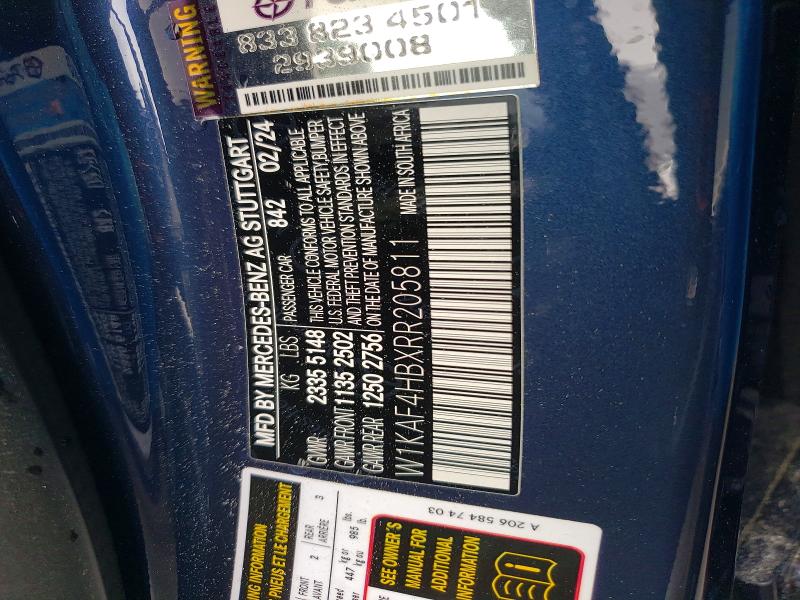 60576646 :رقم المزاد ، W1KAF4HBXRR205811 vin ، 2024 Mercedes-benz C مزاد بيع