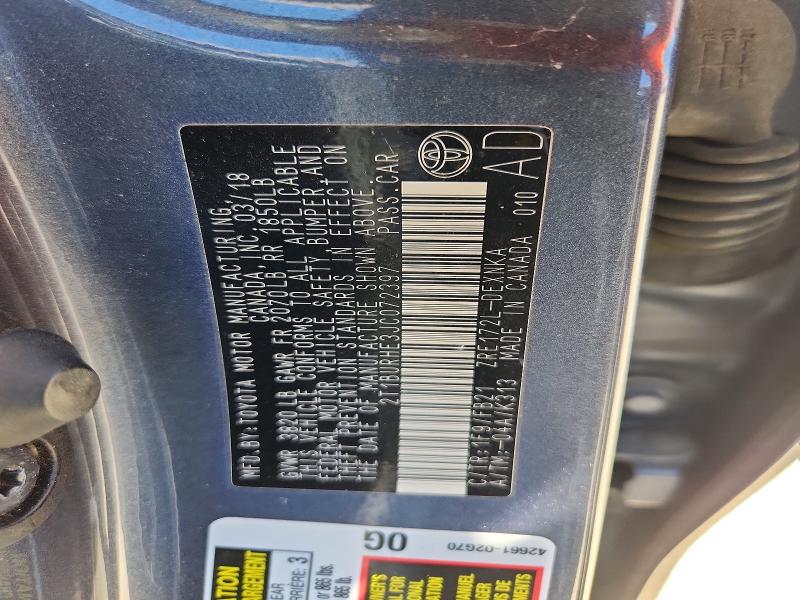 Aukcja sprzedaży 2018 Toyota Corolla, vin: 2T1BURHE3JC072397, numer aukcji: 62687156