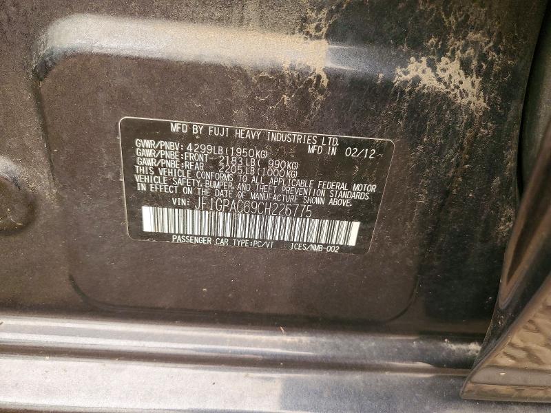 Продажа на аукционе авто 2012 Subaru Impreza, vin: JF1GPAC69CH226775, номер лота: 61337916