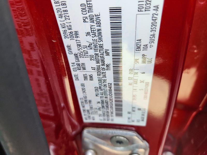 Продаж на аукціоні авто 2014 Ford Escape, vin: 1FMCU0GX2EUD08402, номер лоту: 63021336