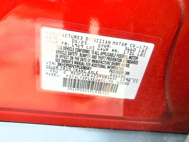 Продажа на аукционе авто 2023 Nissan Kicks, vin: 3N1CP5DV1PL536581, номер лота: 61171626