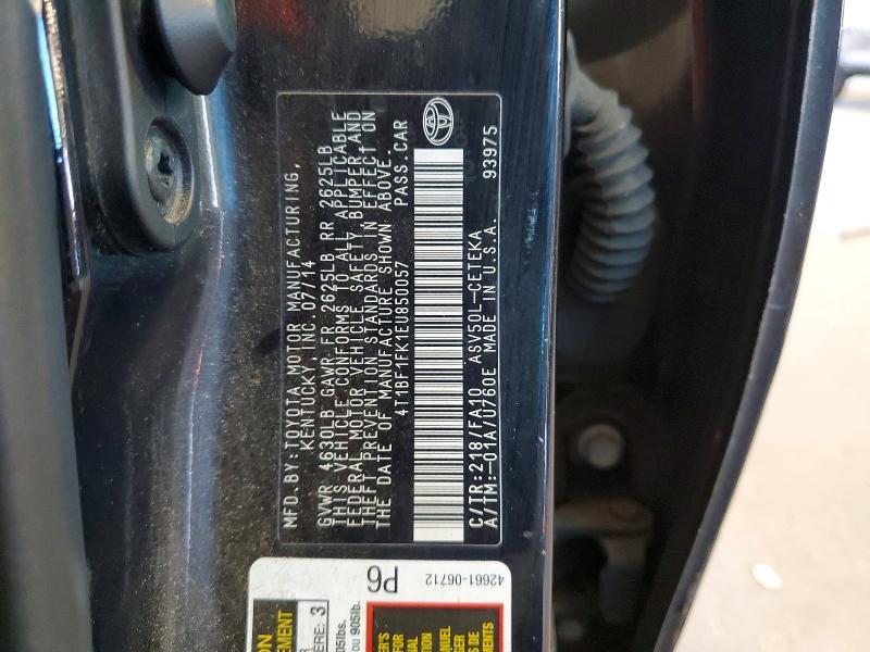 Продажа на аукционе авто 2014 Toyota Camry, vin: 4T1BF1FK1EU850057, номер лота: 61942986