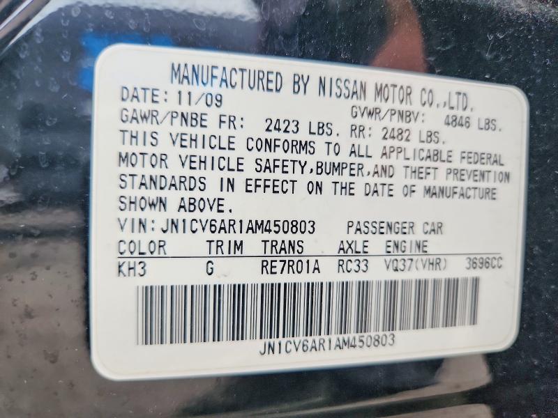 Продажа на аукционе авто 2010 Infiniti G37 Sedan, vin: JN1CV6AR1AM450803, номер лота: 62939906