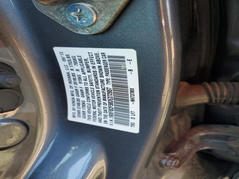 61850296 :رقم المزاد ، 19XFB2F58DE272957 vin ، 2013 Honda Civic مزاد بيع