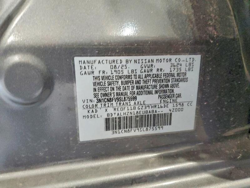 60622296 :رقم المزاد ، 3N1CN8FV9SL875599 vin ، 2025 Nissan Versa مزاد بيع