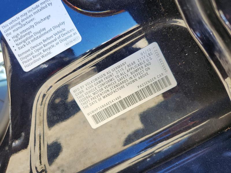 Aukcja sprzedaży 2010 Volkswagen Cc, vin: WVWHP7AN6AE541480, numer aukcji: 59985706