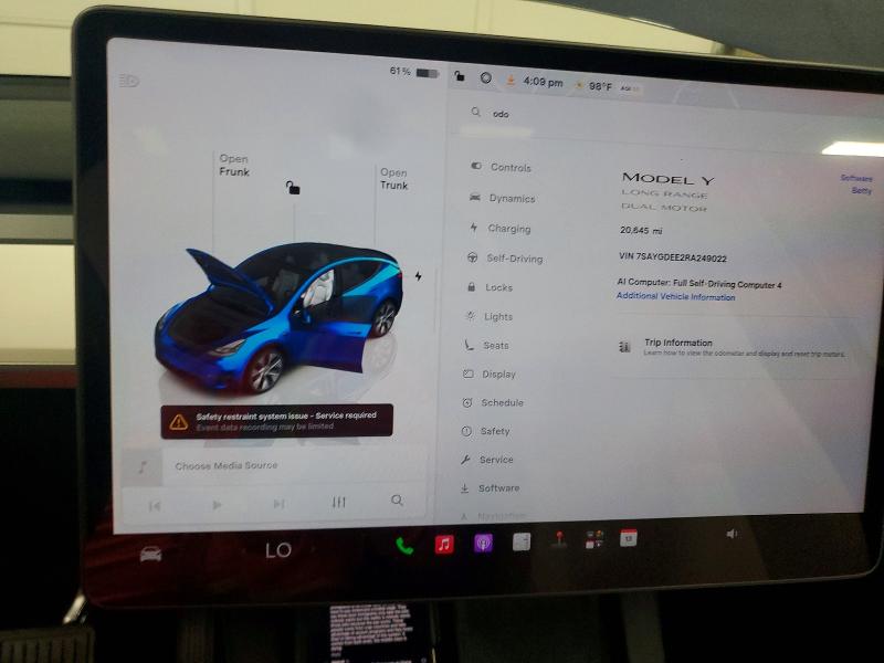 2024 Tesla Model Y მანქანა იყიდება აუქციონზე, vin: 7SAYGDEE2RA249022, აუქციონის ნომერი: 60916316