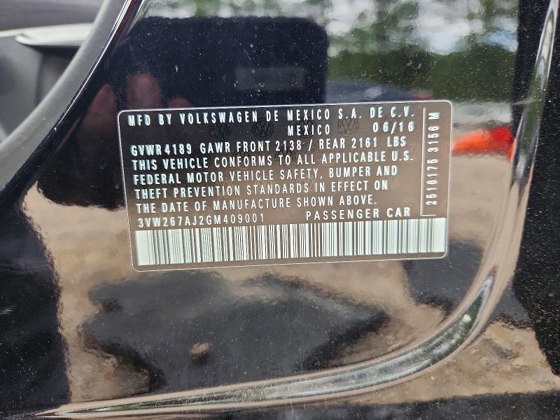 59548876 :رقم المزاد ، 3VW267AJ2GM409001 vin ، 2016 Volkswagen Jetta مزاد بيع