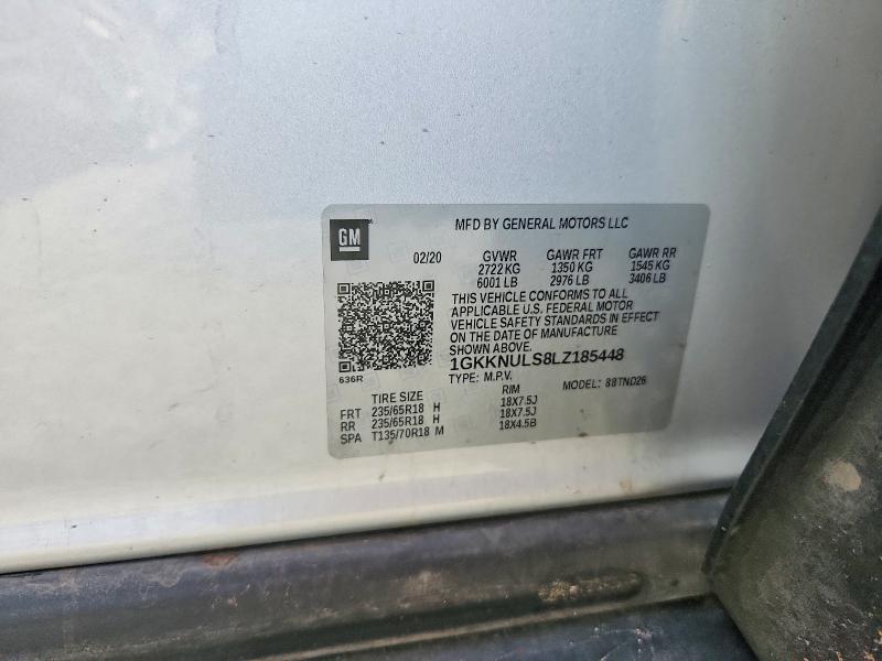 63549706 :رقم المزاد ، 1GKKNULS8LZ185448 vin ، 2020 Gmc Acadia مزاد بيع