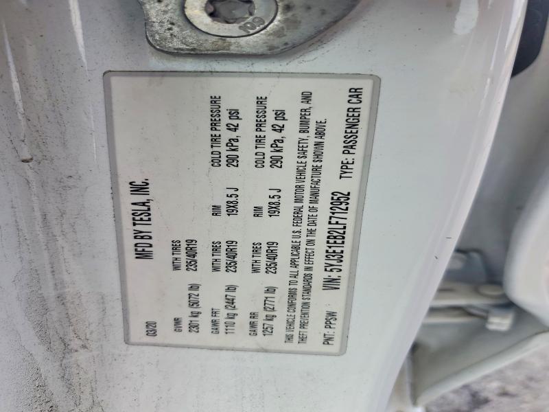 Aukcja sprzedaży 2020 Tesla Model 3, vin: 5YJ3E1EB2LF712952, numer aukcji: 61693586