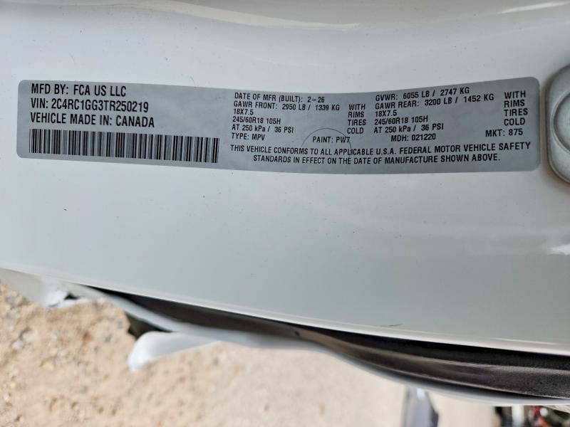 62600226 :رقم المزاد ، 2C4RC1GG3TR250219 vin ، 2026 Chrysler Pacifica مزاد بيع